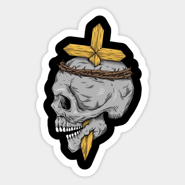 Sword skull Sticker by Arjanaproject